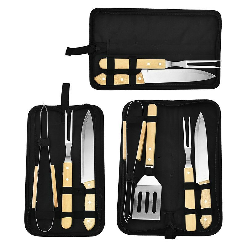 BBQ Grill Set Factory - OEM Multi-Function Metal Steel Including Forks Skewers Sticks