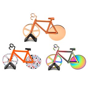 Pizza Slicer Factory - OEM Stainless Steel Bike Wheel Cutter With a Stand