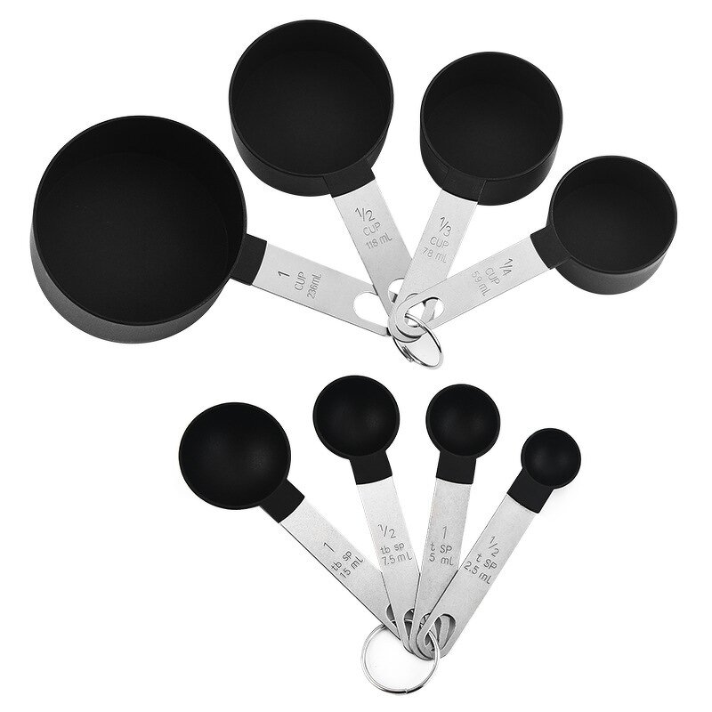 Measuring Cups Set Factory - OEM 8-Pack Stainless Steel Handles PP PC Material