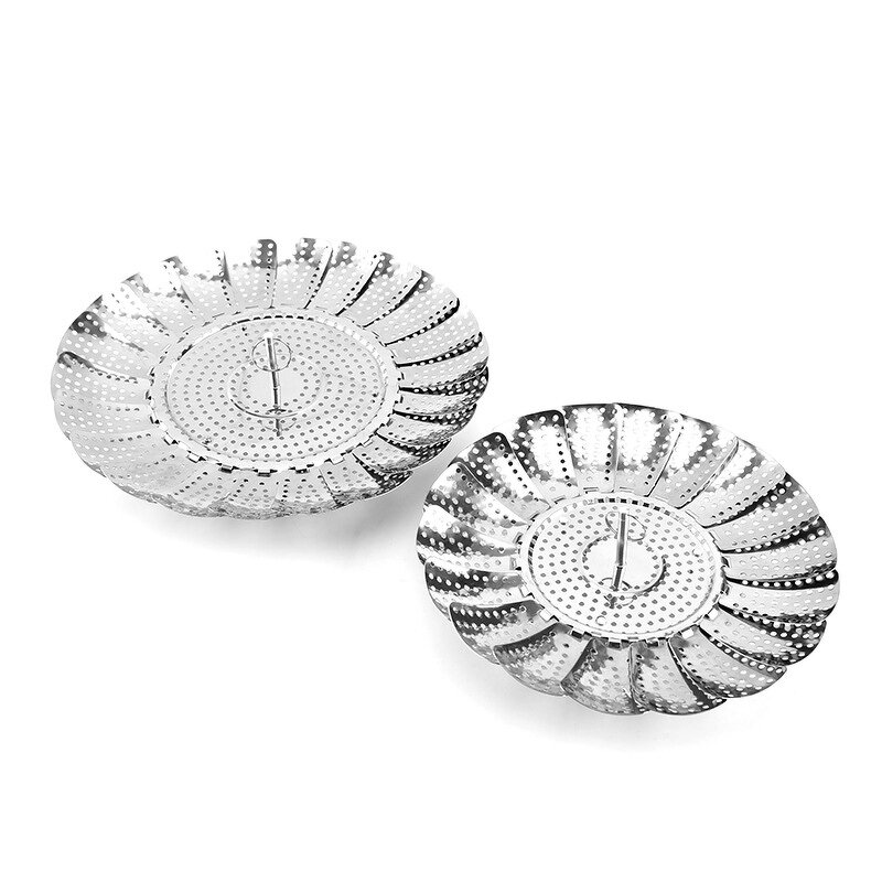 Food Steamer Basket Factory - OEM Stainless Steel Folding Cooking Veggie Fish Seafood