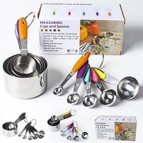 Measuring Cups Set Factory - OEM 2025 New Eco-Friendly 10pcs Colorful Stainless Steel