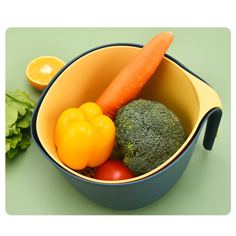 Salad Mixing Bowl Factory - OEM Plastic Drain Basket Vegetable Fruit Washing