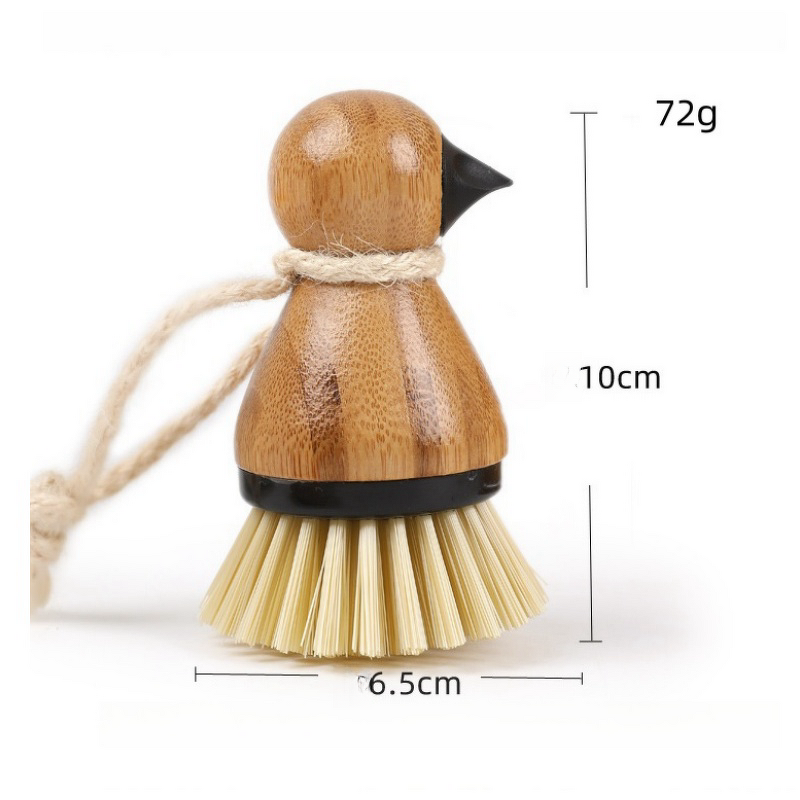 Cleaning Brush Factory - OEM 2 in 1 Mushroom Palm Dish Scrubber Bamboo