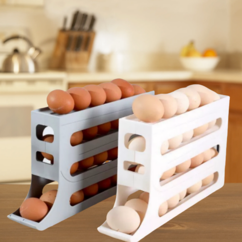Egg Holder Factory - OEM Modern Multi-Layer Refrigerator PP Plastic Self-Rolling