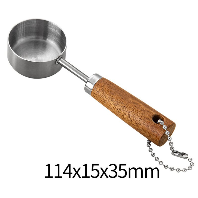 Measuring Spoons Factory - OEM Hot Sale 15ml Mini Stainless Steel Wooden Handle