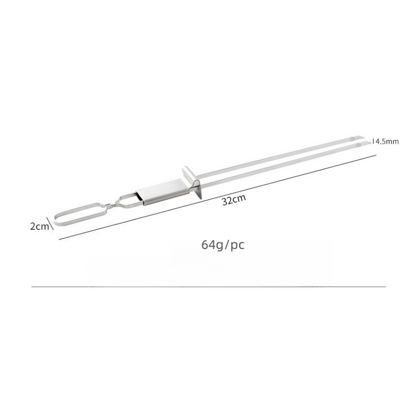 BBQ Skewer Factory - OEM 13 Inch Stainless Steel Double Pronged Reusable