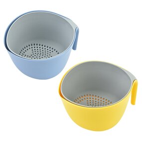 Salad Mixing Bowl Factory - OEM Plastic Drain Basket Vegetable Fruit Washing
