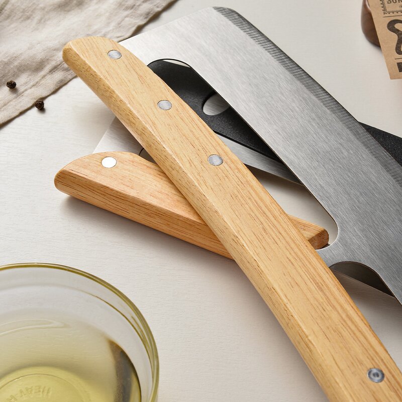 Pizza Cutter Factory - OEM Professional Stainless Steel Premium Solid Wood Handle