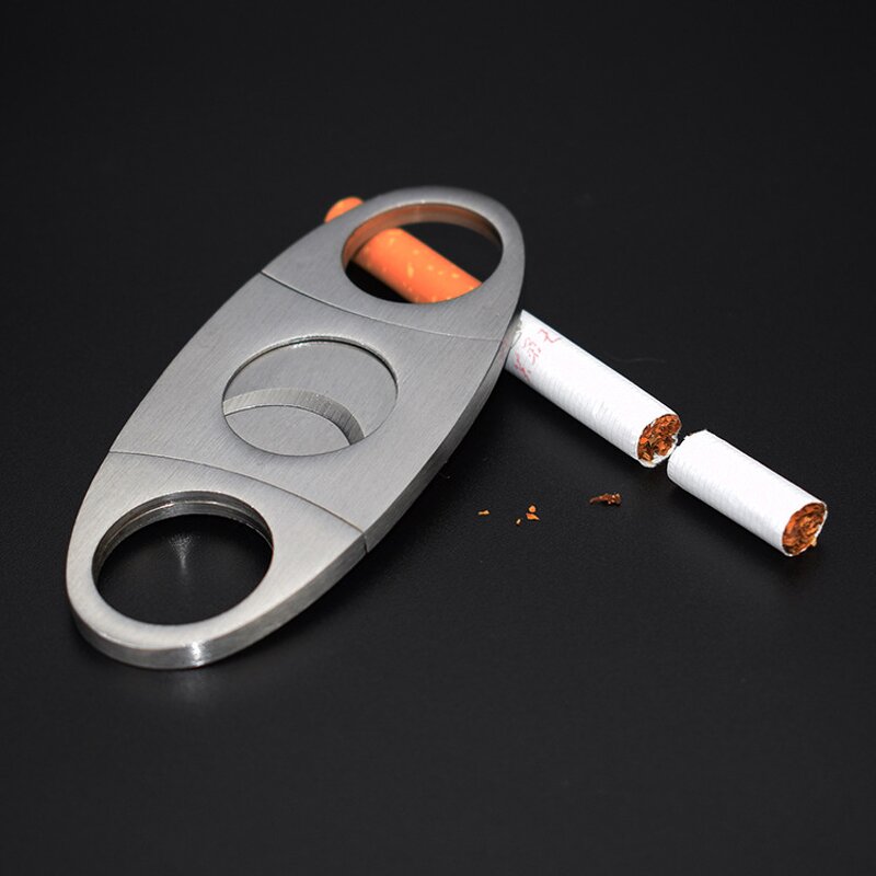 Cigar Cutter Factory - OEM Factory Outlet Custom Logo V-Shaped Stainless Steel