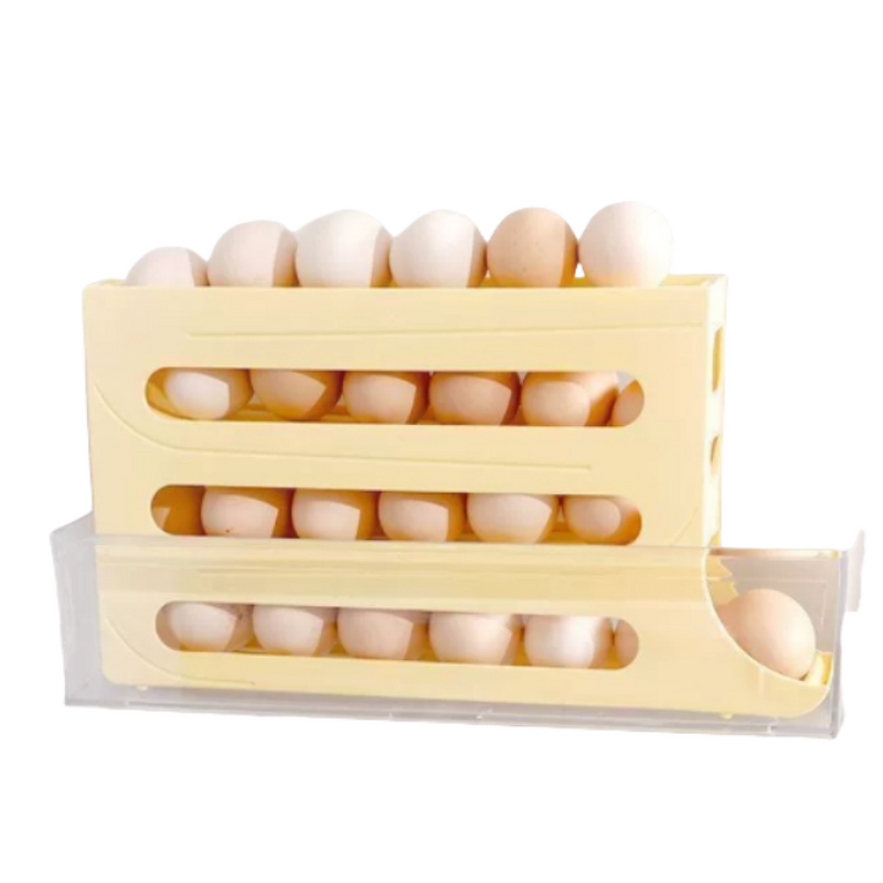 Egg Holder Factory - OEM Modern Multi-Layer Refrigerator PP Plastic Self-Rolling