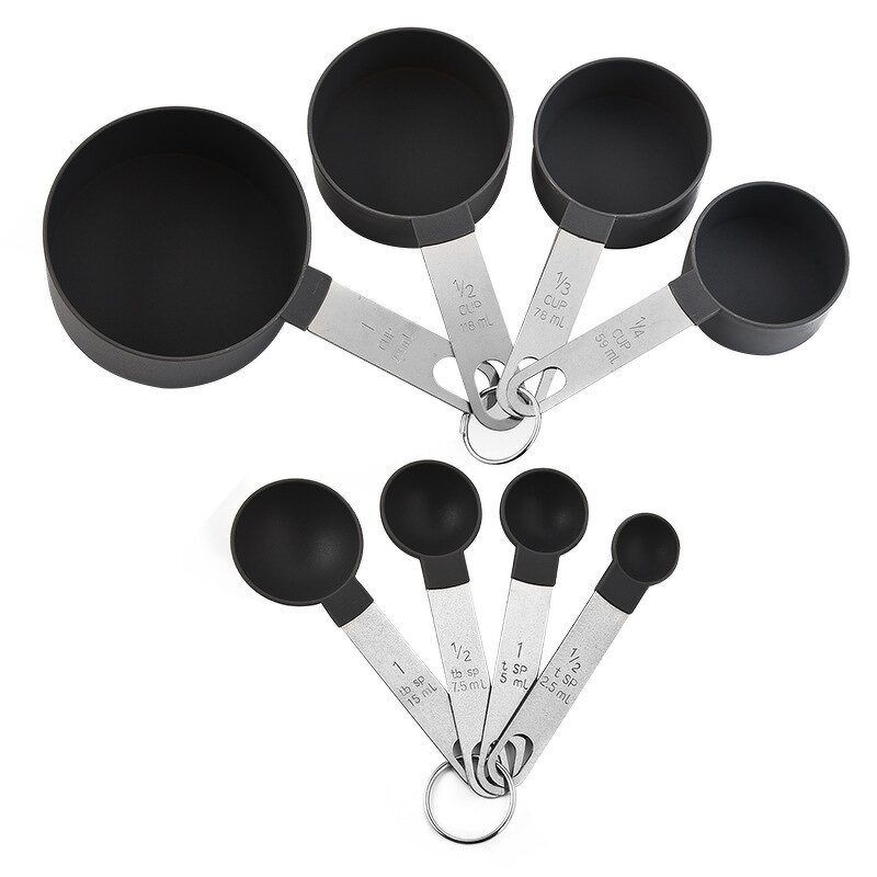 Measuring Cups Set Factory - OEM 8-Pack Stainless Steel Handles PP PC Material