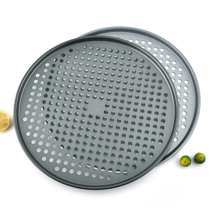 Pizza Pan Factory - OEM 14.5 Inch Non-Stick Round Carbon Steel with Holes Oven