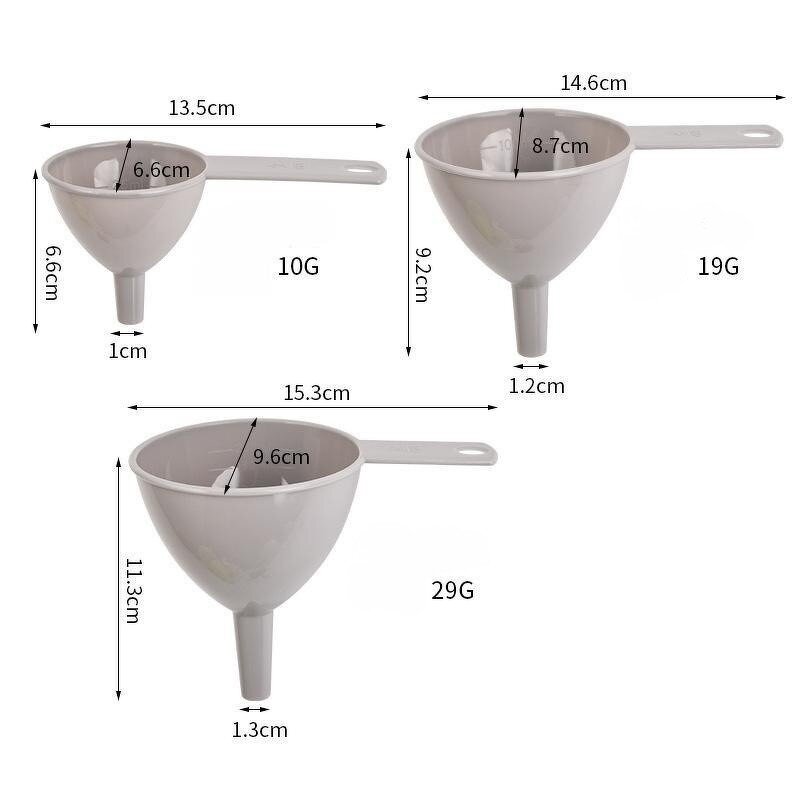 Funnel Set Factory - OEM 3-Piece Eco-Friendly Plastic with Hand Design PP Handle