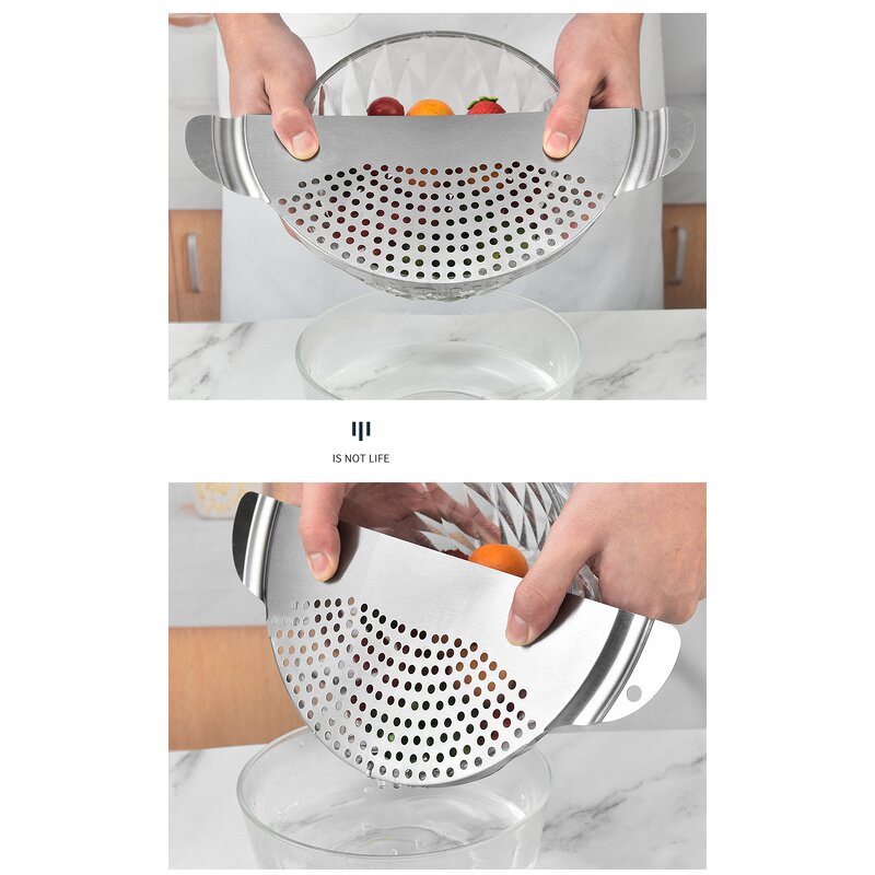 Pasta Strainer Factory - OEM Stainless Steel Practical Draining Tool Pot Pan