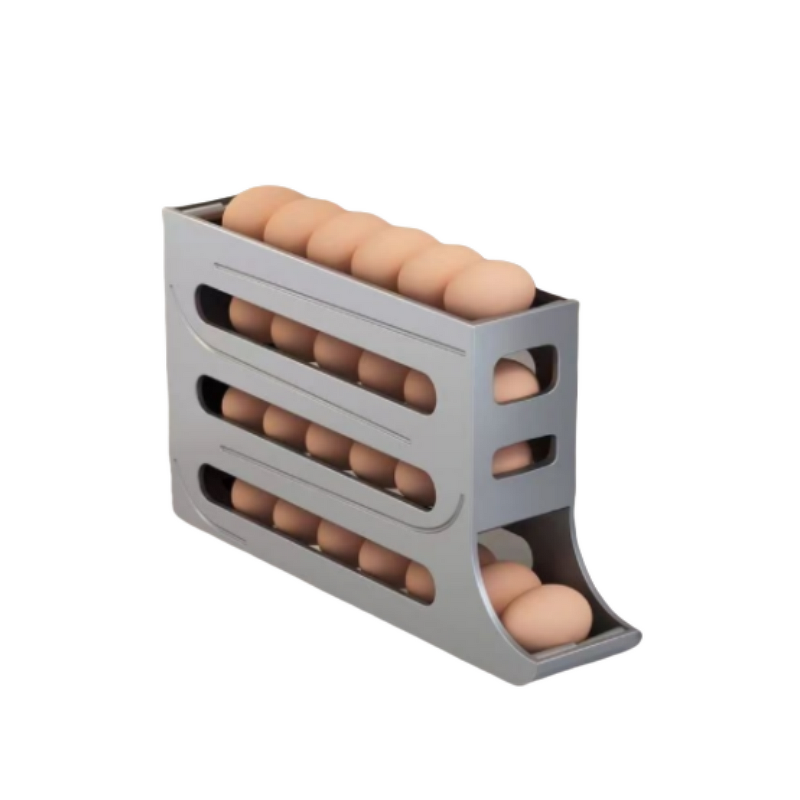 Egg Holder Factory - OEM Modern Multi-Layer Refrigerator PP Plastic Self-Rolling