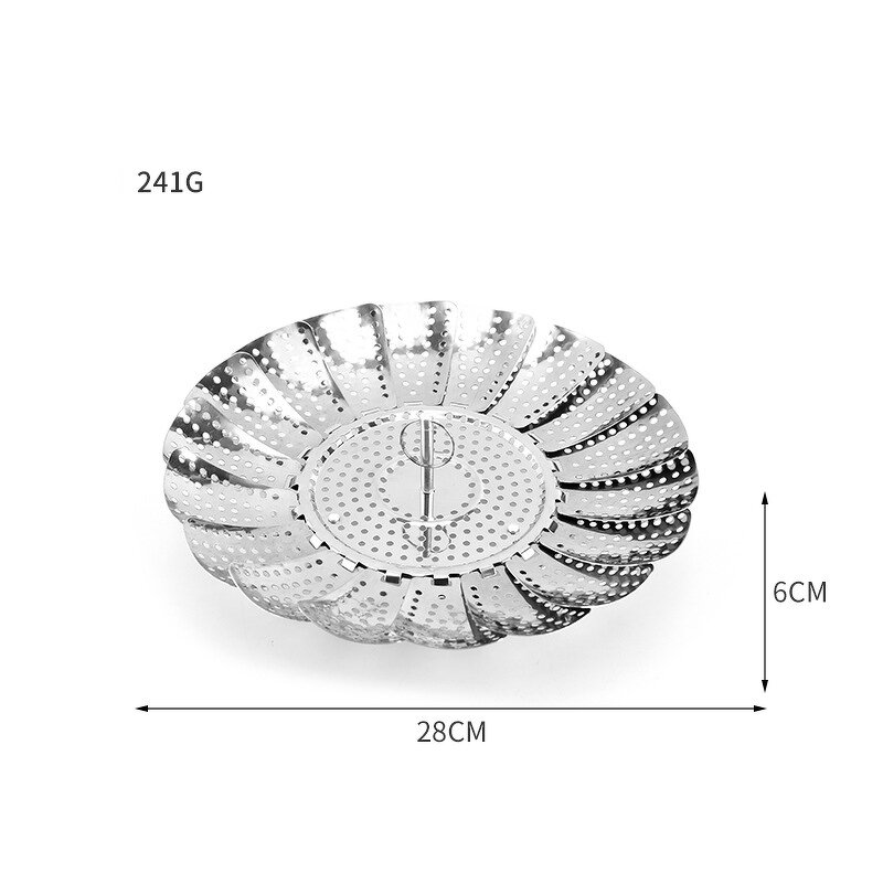 Food Steamer Basket Factory - OEM Stainless Steel Folding Cooking Veggie Fish Seafood