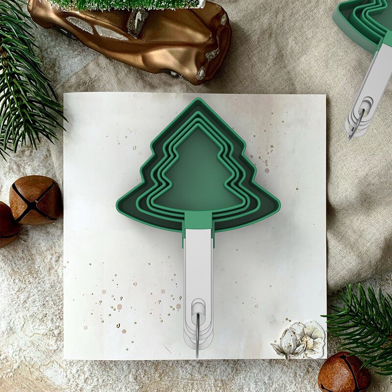 Measuring Cups Spoons Set Factory - OEM Christmas Tree Shaped Stackable Plastic