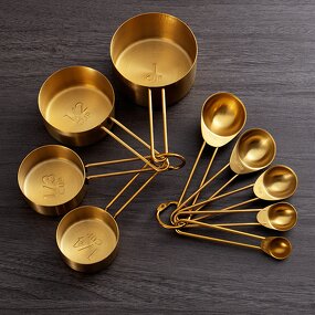 Measuring Cup Set Factory - OEM 9-Piece Stainless Steel Golden Stackable Engraved