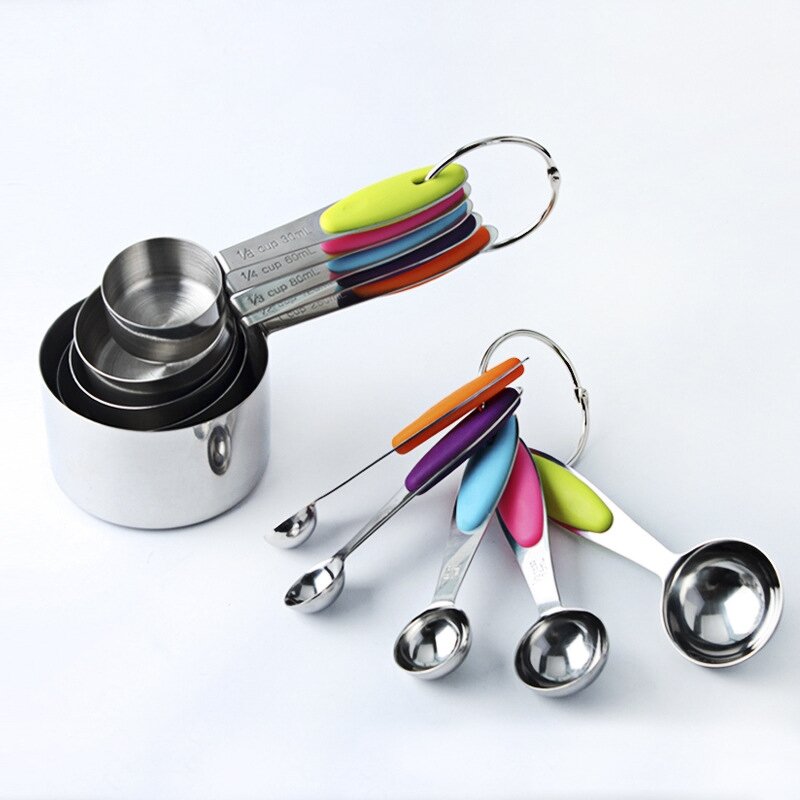 Measuring Cups Set Factory - OEM 2025 New Eco-Friendly 10pcs Colorful Stainless Steel