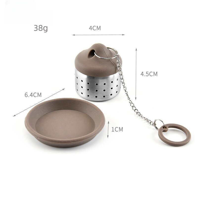 Tea Ball Infuser Factory - OEM Large Silver Silicone Stainless Steel Tea Strainer