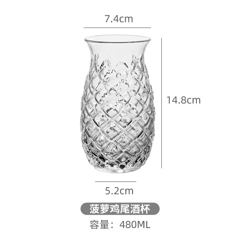 Cocktail Glass Factory - OEM 480ml Tiki Pineapple Transparent Metal Ceramic