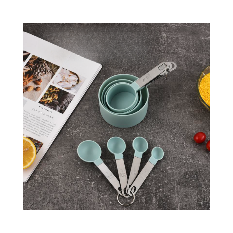 Measuring Cups Set Factory - OEM 8-Pack Stainless Steel Handles PP PC Material