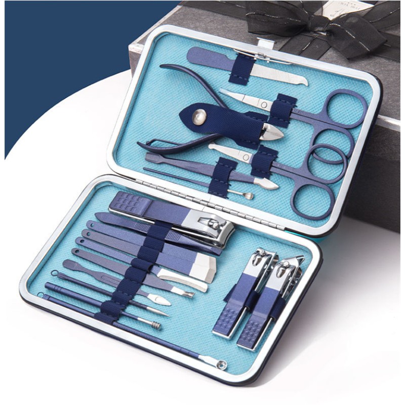 Nail Clippers Kit Factory - OEM 7-18 PCS Blue Manicure Pedicure Set
