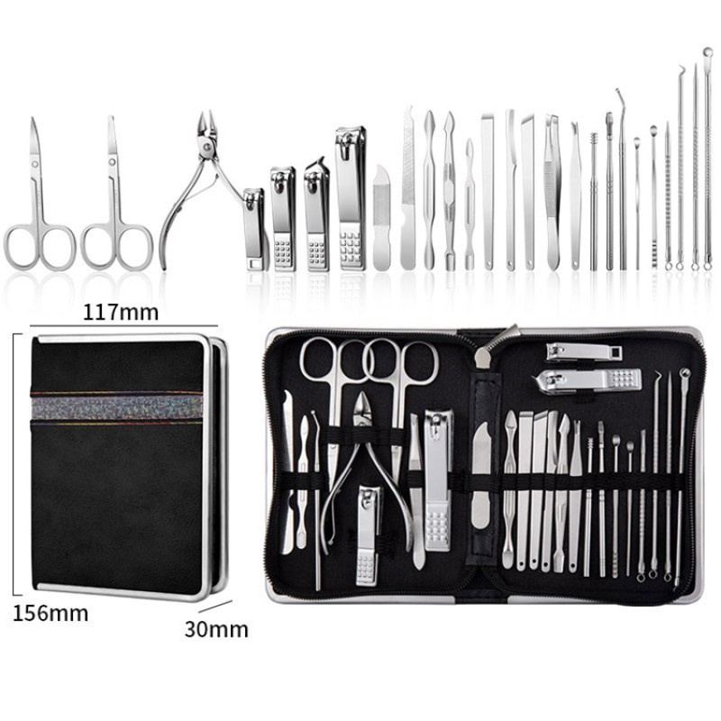 Nail Art Set Manufacturer - Bulk 26Pcs/Set Stainless Steel Tool Case