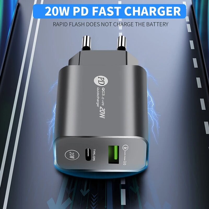 USB Type-c Adapter Supplier - OEM/ODM 12w Pd Fast Charging 2 Port Qc3.0 Mobile Charger