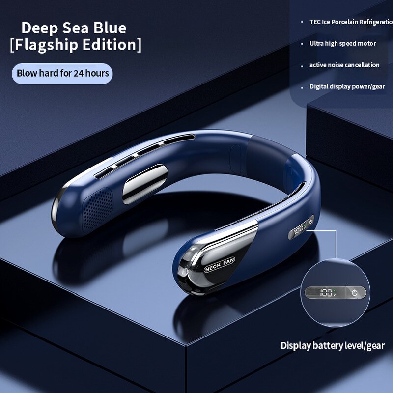 Neck Fan Supplier - OEM/ODM New Mute Rechargeable that Blow Cold Air with Led Light