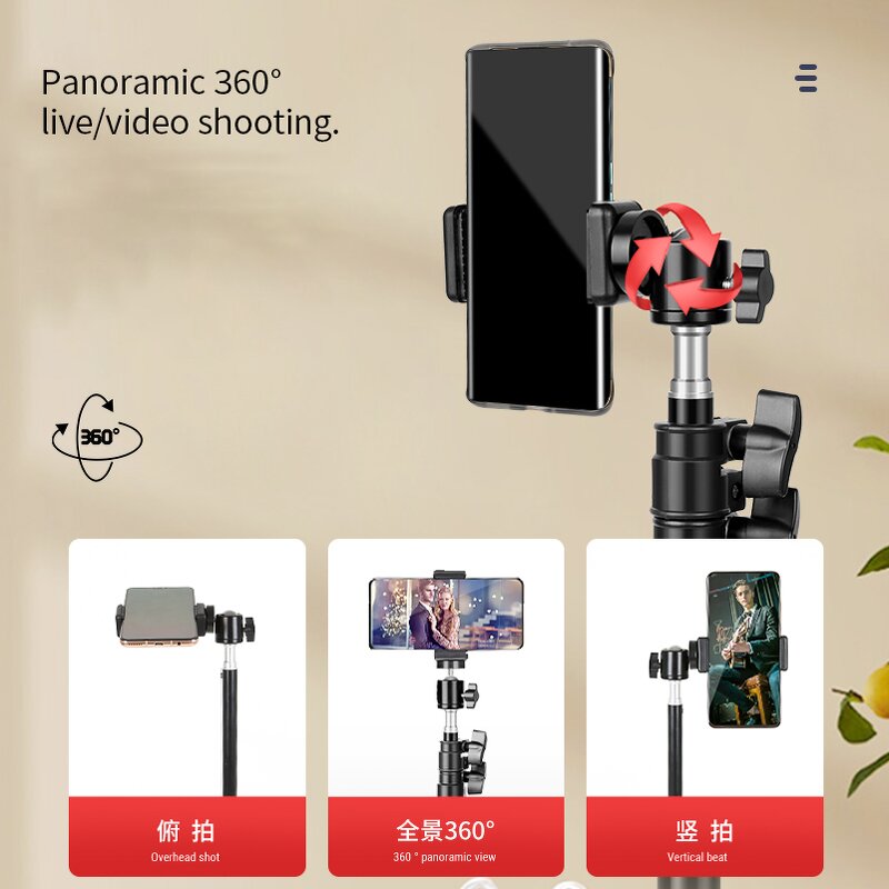 Phone Tripod Manufacturer - OEM/ODM 170cm with Cellphone Holder Adjustable Light