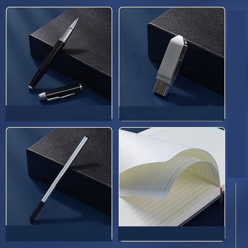 Business Gift Sets Factory - OEM/ODM Promotional Luxury A5 Notebook with Usb Flash Drive