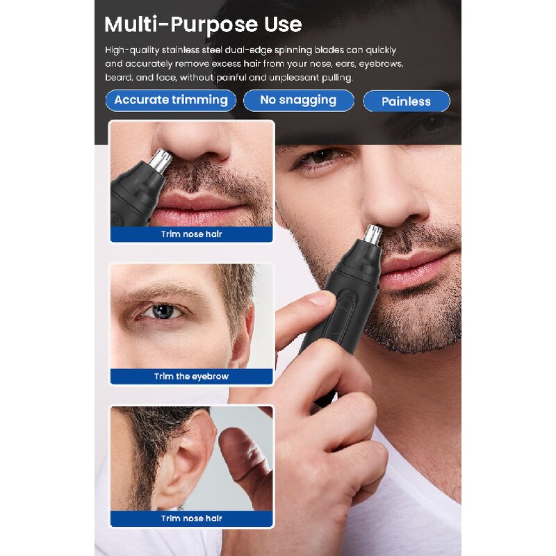 Electric Beard Trimmer Supplier - OEM/ODM Portable Nose Hair Eyebrow Battery for Rv