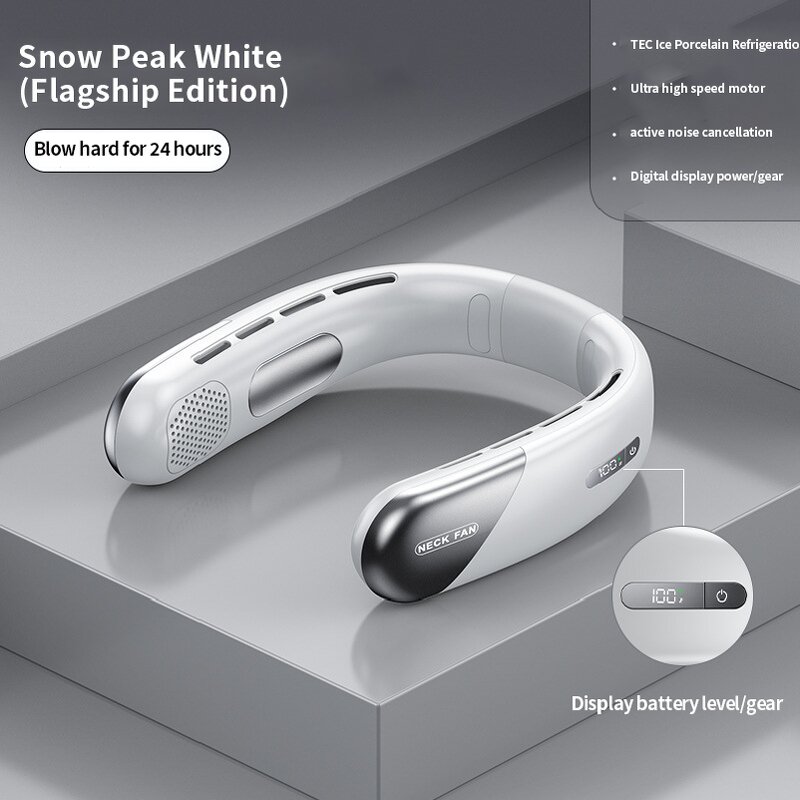 Neck Fan Supplier - OEM/ODM New Mute Rechargeable that Blow Cold Air with Led Light