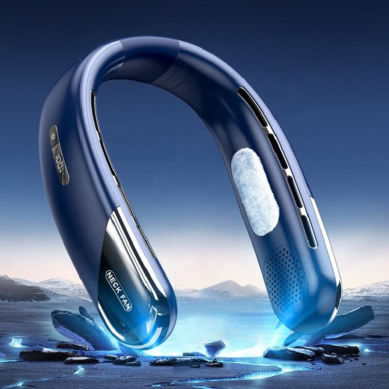 Neck Fan Supplier - OEM/ODM New Mute Rechargeable that Blow Cold Air with Led Light