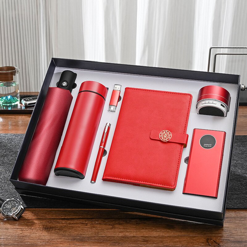 Luxury Gift Set Factory - OEM/ODM High End Corporate Promotion Notebook Umbrella Flask