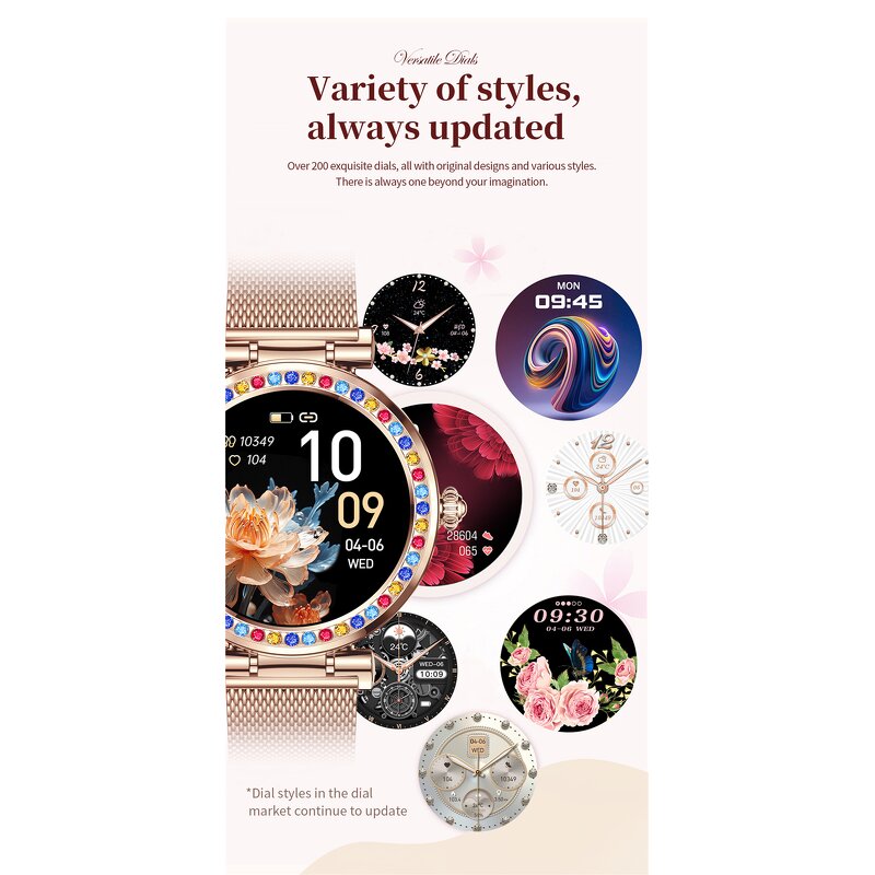 Smart Watch Factory - OEM Ladies 2024 Luxury Diamonds 1.27inch BT Call Sport