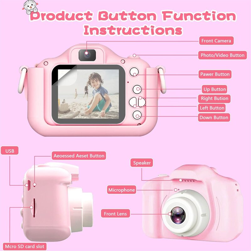 Kid Camera Factory - OEM Christmas Gifts Thermal Printers 2.0 Inch Screen 1080P Video