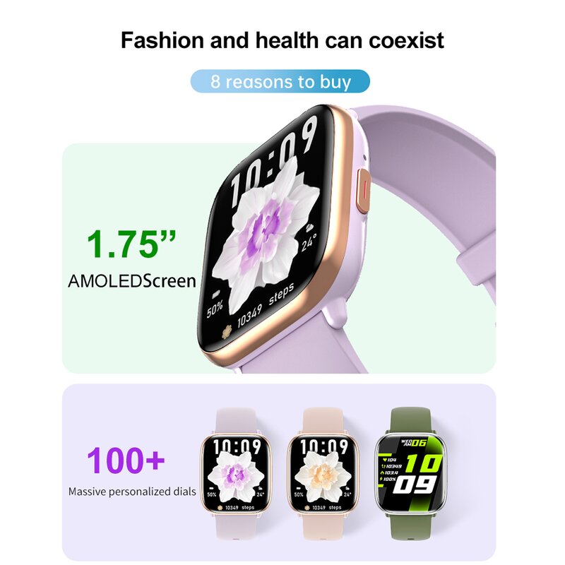 Smart Watches Factory - OEM 1.75 Inch AMOLED Screen BT Call Health Monitoring LP68