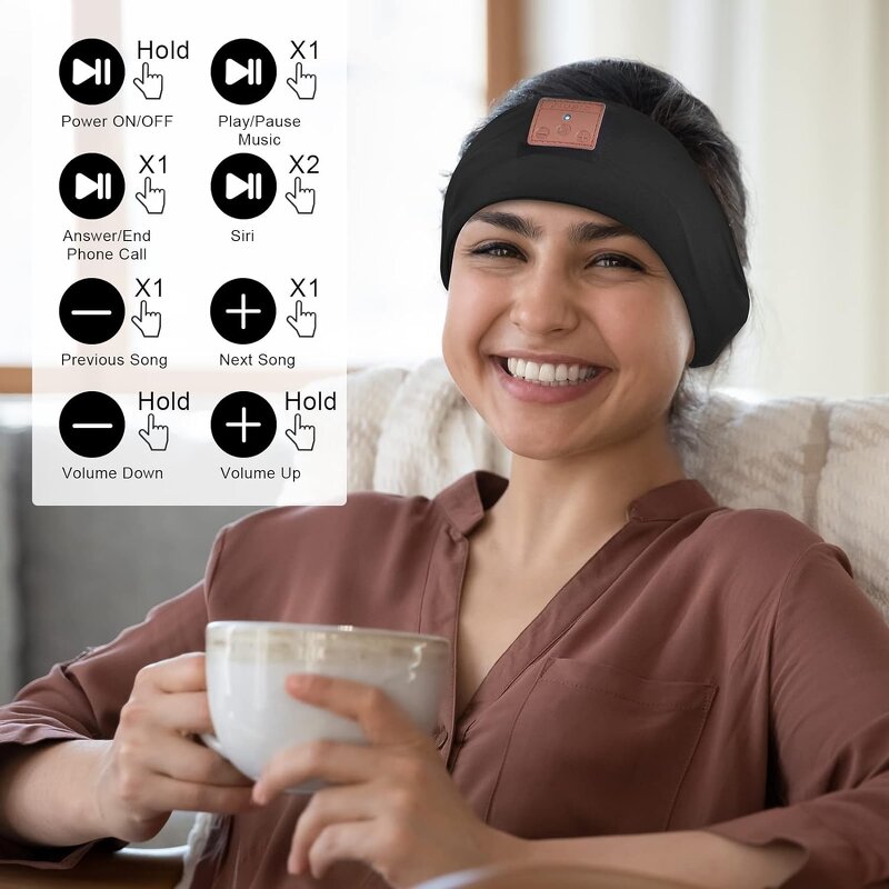 Sleep Headphones Factory - OEM BT Earphones Sports Sleeping Headband Soft Eye Mask