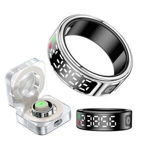 Health Smart Ring Factory - OEM SR08 Hand Gestures Blood Oxygen 5ATM with Charging Box