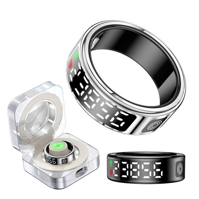 Health Smart Ring Factory - OEM SR08 Hand Gestures Blood Oxygen 5ATM with Charging Box