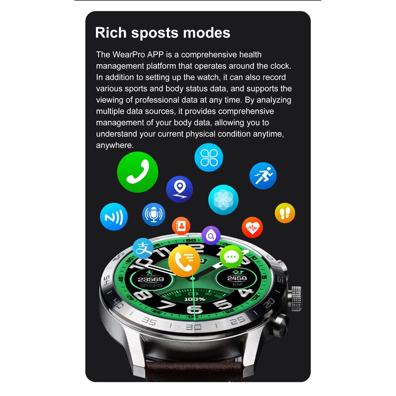 Smartwatches Factory - OEM 1.45inch Bt Call NFC Wireless Charging ECG Sport Modes