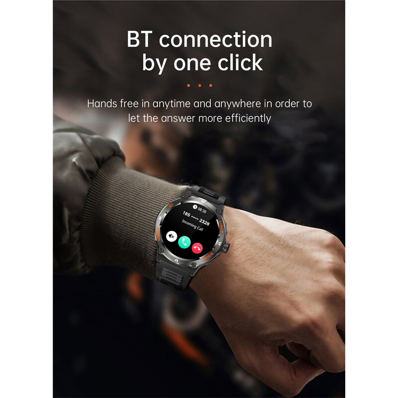 Outdoor Smart Watch Factory - OEM 1.53inch Flashlight 3ATM Compass BT Call AI Voice