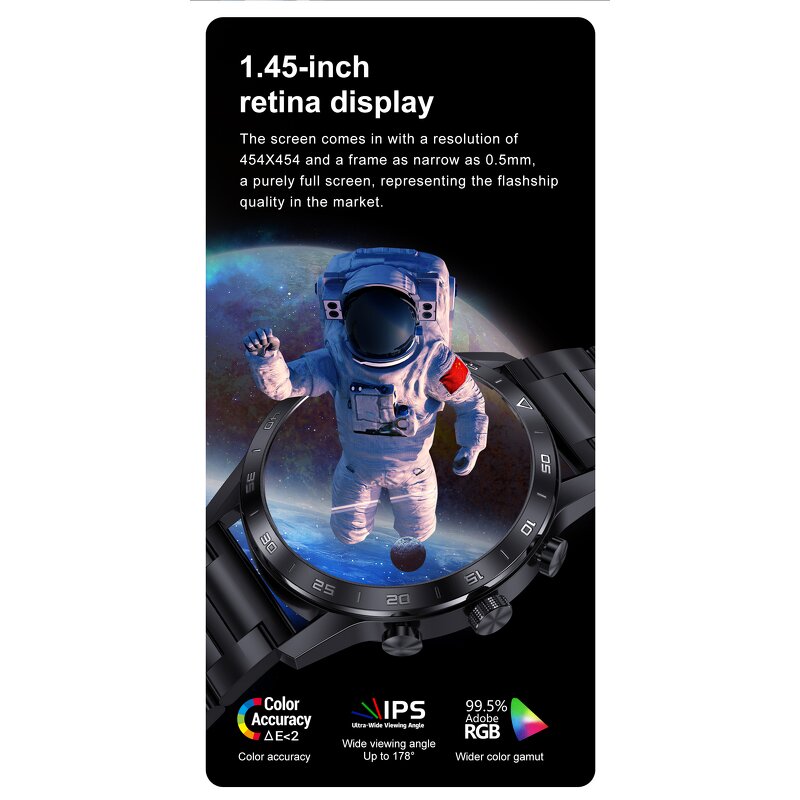 Smartwatches Factory - OEM 1.45inch Bt Call NFC Wireless Charging ECG Sport Modes