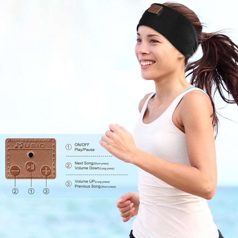 Sleep Headphones Factory - OEM BT Earphones Sports Sleeping Headband Soft Eye Mask