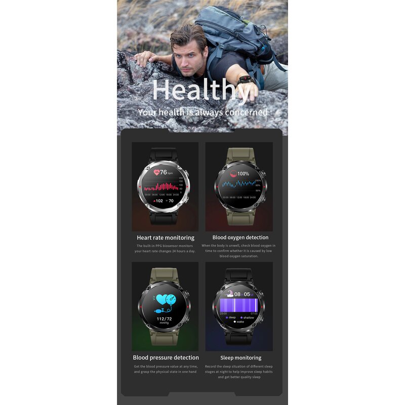 Smart Watch Factory - OEM 1.6 Inch LP68 Waterproof Hi-Fi Speakers 600mAh Battery