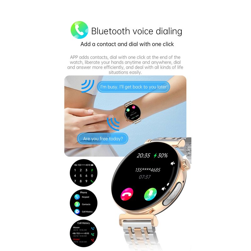 Smart Watch for Women Factory - OEM Luxury 1.28inch AMOLED BT Call ECG Heart Rate