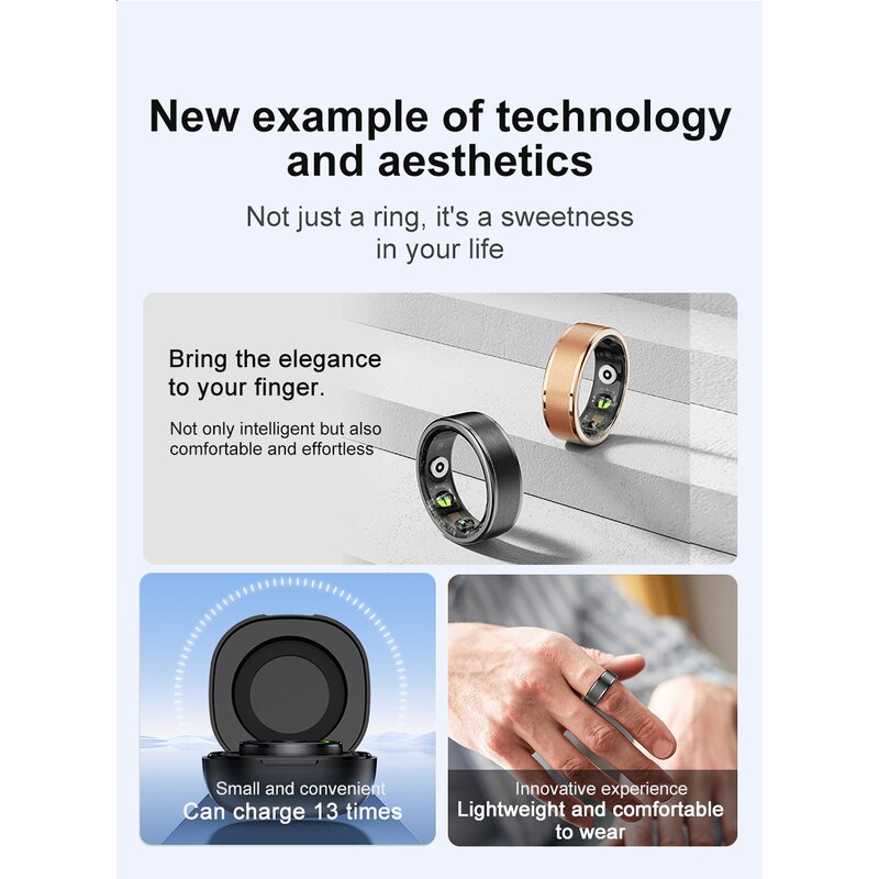 Smart Ring Factory - OEM R03 Health Blood Oxygen Heart Rate 5atm Sleep with Case