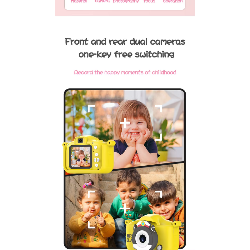 Kids Camera Factory - OEM X7S Mini 1080P Mr Black Cartoon Selfie Digital Camera